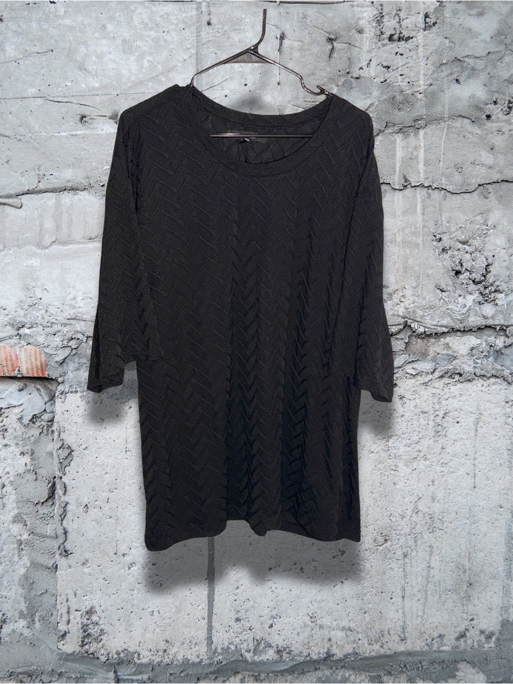 Fashion Nova Black Men's Short Sleeve Textured Tee